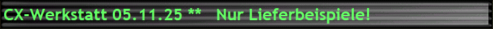 CX-Werkstatt 05.11.25 **   Nur Lieferbeispiele!